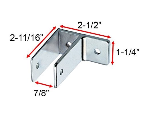 Harris Hardware TP1656 One Ear Die Cast Zamac Chrome Plated Wall Bracket 7/8-Inch Panel Thickness 2-11/16-Inch Bracket Height 2-1/2-Inch Base Length 1-5/16-Inch Base Width - Image 2